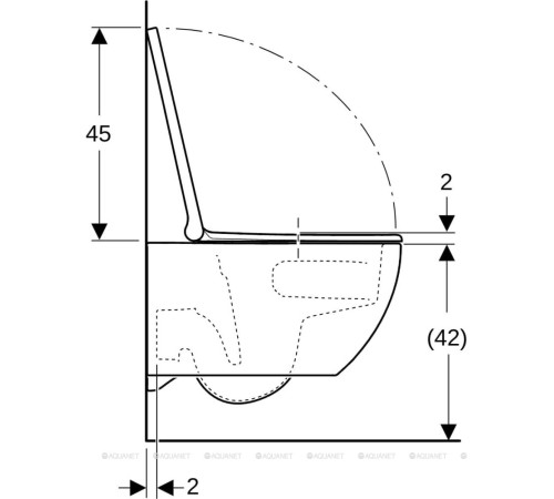 Унитаз подвесной Geberit Acanto TurboFlush 350x530 мм с сиденьем 502.718.00.1