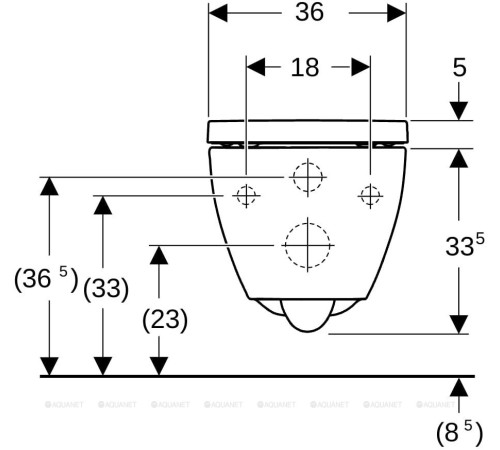 Унитаз подвесной Geberit Acanto TurboFlush 350x530 мм с сиденьем 502.718.00.1