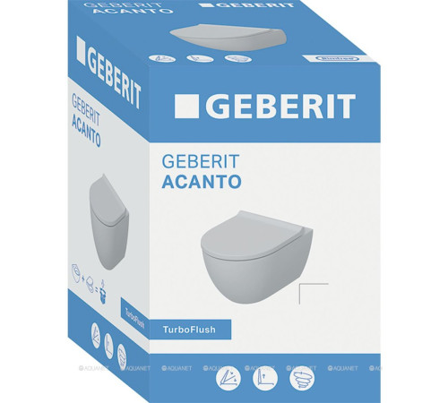 Унитаз подвесной Geberit Acanto TurboFlush 350x530 мм с сиденьем 502.718.00.1