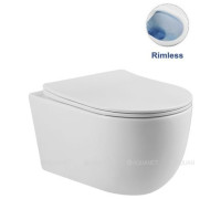 Унитаз подвесной Vincea Evo 370х490 мм безободковый с сиденьем slim soft-close VT1-34S