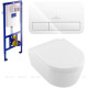 Унитаз подвесной с инсталляцией и клавишей Villeroy & Boch Avento белый 00307743