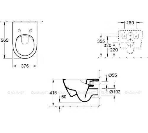 Унитаз подвесной Villeroy & Boch Subway 2.0 с сиденьем, инсталляцией и клавишей хром 5614R201/92246100/92249061
