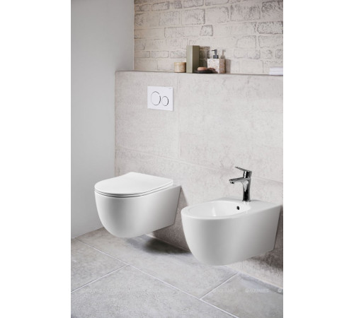 Унитаз подвесной Vincea Evo 370х490 мм безободковый с сиденьем slim soft-close VT1-34S