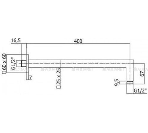 Верхний душ с кронштейном Paffoni Syncro 200x200 мм хром ZSOF075CR/ZSOF063CR