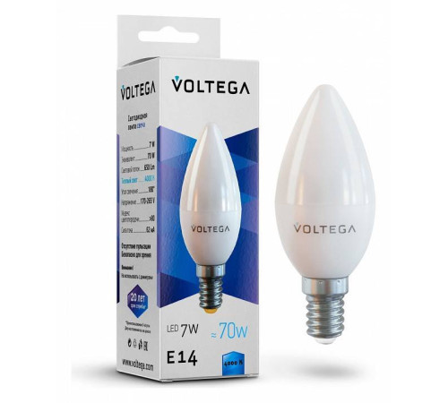 Лампа светодиодная Voltega Candle 7W 7049