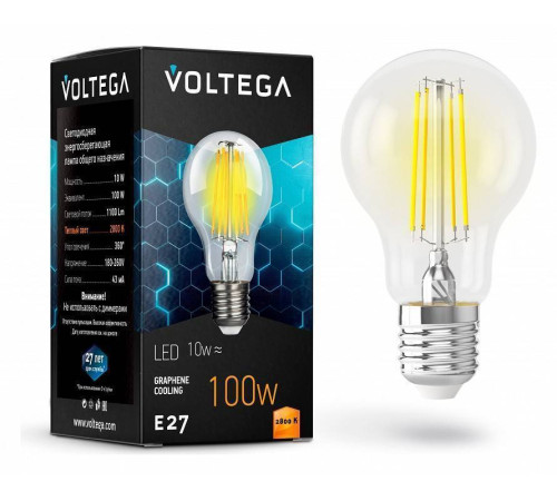 Лампа светодиодная Voltega General Purpose Bulb E27 10 Вт 2800 K 7102