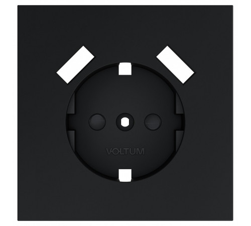 Накладка для розетки с заземлением и со шторками и 2хUSB type A Voltum S70 VLS000907