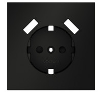 Накладка для розетки с заземлением и со шторками и 2хUSB type A Voltum S70 VLS000908