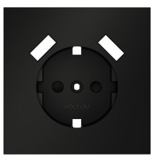 Накладка для розетки с заземлением и со шторками и 2хUSB type A Voltum S70 VLS000908