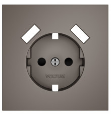Накладка для розетки с заземлением и со шторками и 2хUSB type A Voltum S70 VLS000914