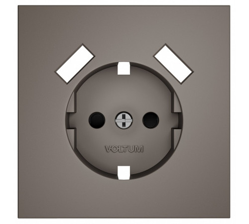 Накладка для розетки с заземлением и со шторками и 2хUSB type A Voltum S70 VLS000914