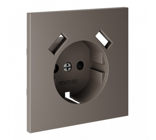Накладка для розетки с заземлением и со шторками и 2хUSB type A Voltum S70 VLS000914