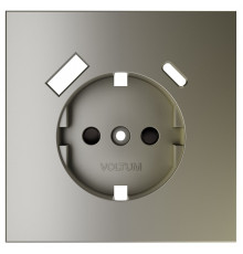 Накладка для розетки с заземлением, шторками и 2xUSB Type-A/C Voltum S70 VLS001004