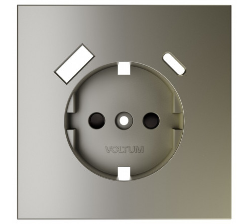 Накладка для розетки с заземлением, шторками и 2xUSB Type-A/C Voltum S70 VLS001004