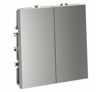 Выключатель проходной двухклавишный без рамки Voltum S70 VLS020305
