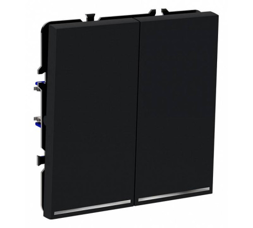 Выключатель проходной двухклавишный с подсветкой без рамки Voltum S70 VLS020407