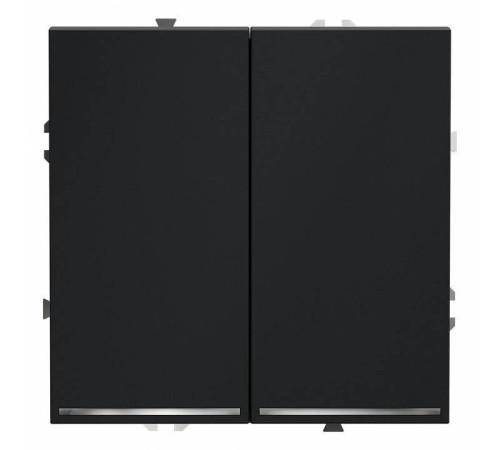 Выключатель проходной двухклавишный с подсветкой без рамки Voltum S70 VLS020407