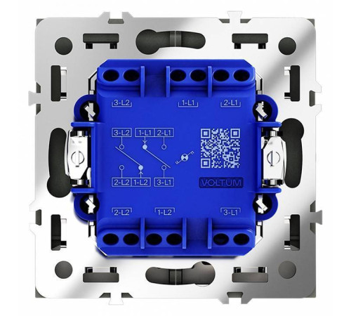 Выключатель проходной двухклавишный с подсветкой без рамки Voltum S70 VLS020407