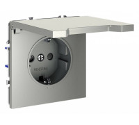 Розетка с заземлением и со шторкой, без рамки с крышкой Voltum S70 VLS040304