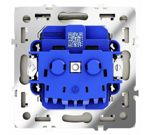 Розетка с заземлением и со шторкой, без рамки с крышкой Voltum S70 VLS040304