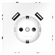 Розетка с заземлением и со шторкой и 2хUSB type A, без рамки Voltum S70 VLS040402
