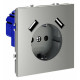 Розетка с заземлением и со шторкой и 2хUSB type A, без рамки Voltum S70 VLS040405