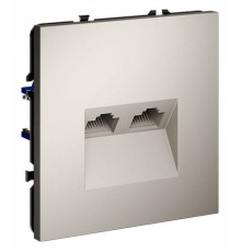 Розетка двойная Ethernet RJ-45 без рамки Voltum S70 VLS060203