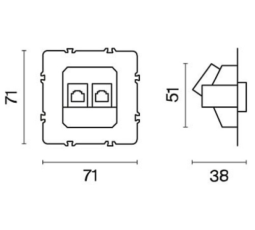 Механизм розетки Ethernet RJ-45 Voltum S70 VLS0602M