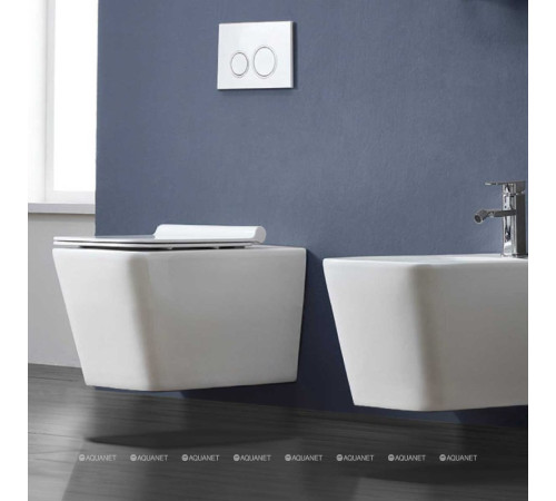 Унитаз подвесной безободковый Vincea Q-Line белый с сиденьем slim soft-close VT1-12