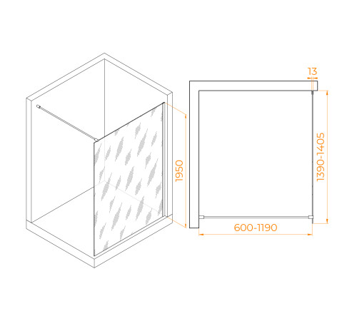 Душевая перегородка RGW WA-010 1400x2000 мм хром 351001014-21