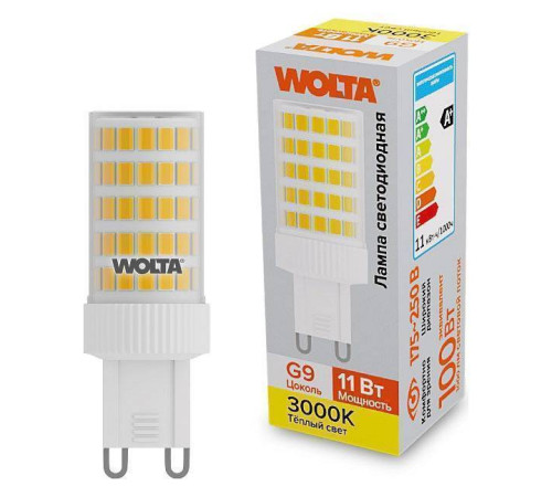Лампа светодиодная Wolta G9 11Вт 3000K WSTD-JCD-11W3KG9-C