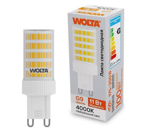 Лампа светодиодная Wolta G9 11Вт 4000K WSTD-JCD-11W4KG9-C