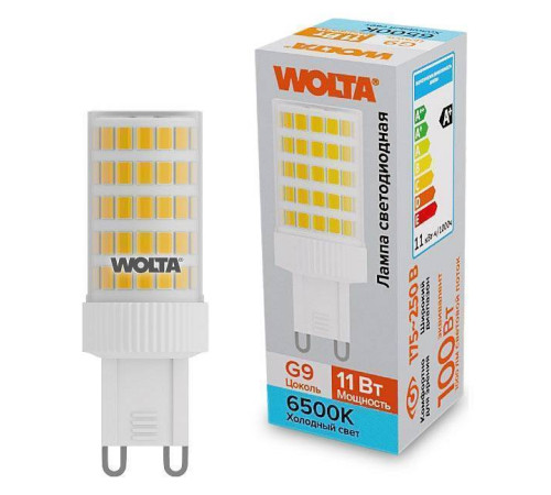 Лампа светодиодная Wolta G9 11Вт 6500K WSTD-JCD-11W6KG9-C