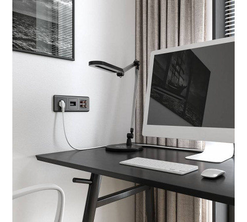 Накладка для розетки Ethernet RJ-45 Werkel графит W1191104