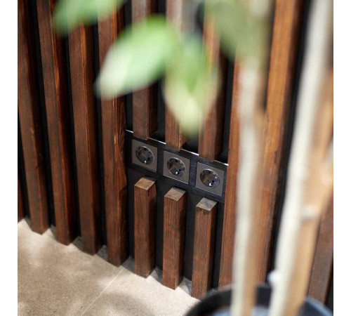 Розетка с заземлением, без рамки Werkel графит рифленый W1171004