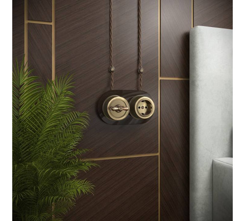 Выключатель одноклавишный без рамки Werkel Ретро бронзовый W5712012