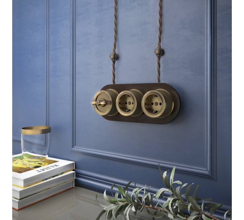 Выключатель одноклавишный без рамки Werkel Ретро бронзовый W5712012