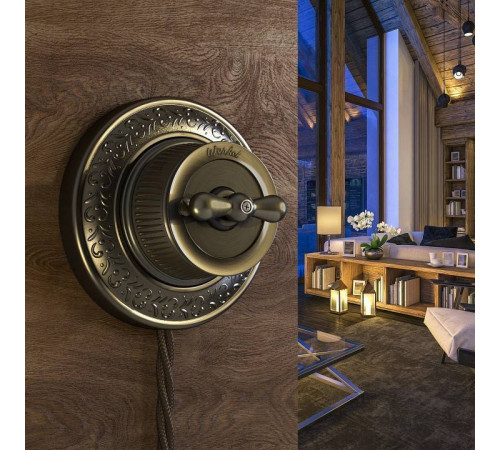 Выключатель одноклавишный без рамки Werkel Ретро бронзовый W5712012