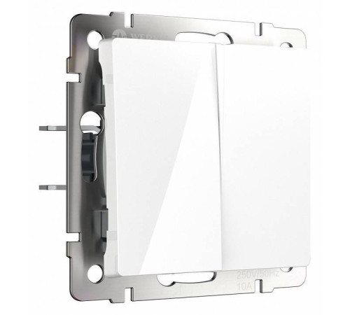 Выключатель двухклавишный без рамки Werkel белый W1120001