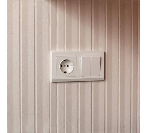 Выключатель двухклавишный без рамки Werkel белый W1120001