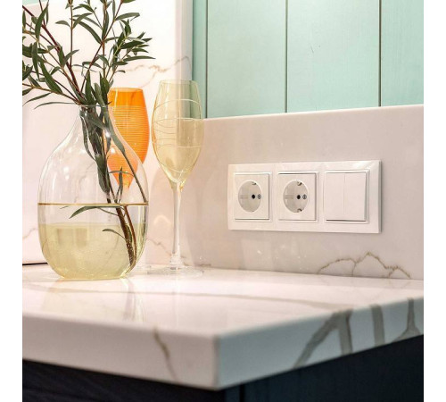 Выключатель двухклавишный без рамки Werkel белый W1120001