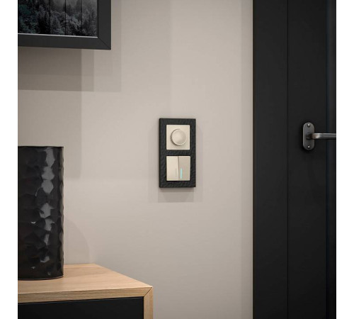 Выключатель проходной двухклавишный с подсветкой без рамки Werkel Слоновая кость W1120103