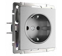 Розетка с заземлением, без рамки Werkel серебряный матовый W1171065