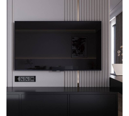 ТВ-розетка без рамки Werkel Черный акрил W1183048