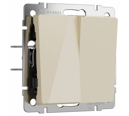 Выключатель проходной двухклавишный без рамки Werkel Айвори акрил W1122043