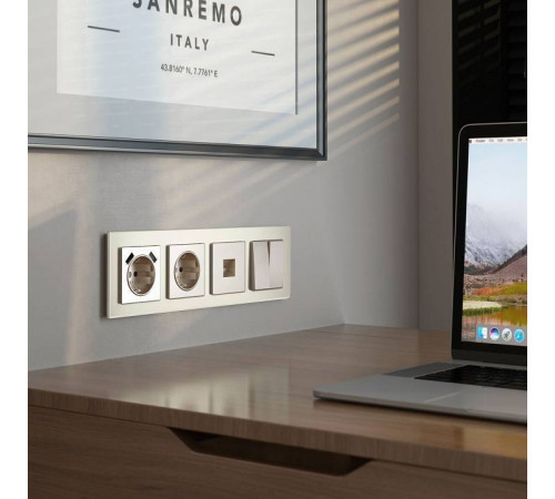 Рамка на 4 поста Werkel Senso шампань soft-touch W0043111