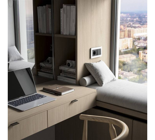 Рамка на 2 поста Werkel Split белый/черный, soft-touch W0023068