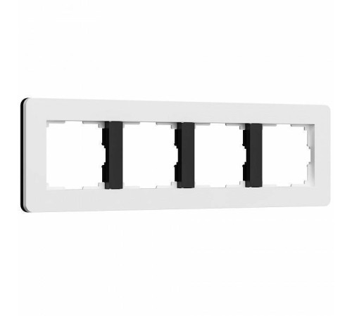 Рамка на 4 поста Werkel Split белый/черный, soft-touch W0043068