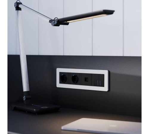 Рамка на 4 поста Werkel Split белый/черный, soft-touch W0043068