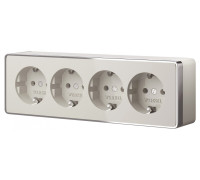 Розетка четверная с заземлением и со шторками Werkel Gallant W5072204